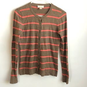 Loft Striped Cotton Cardigan